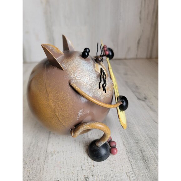 Metal unique guitar player cat kitten xmas decor figure - Picture 3 of 7